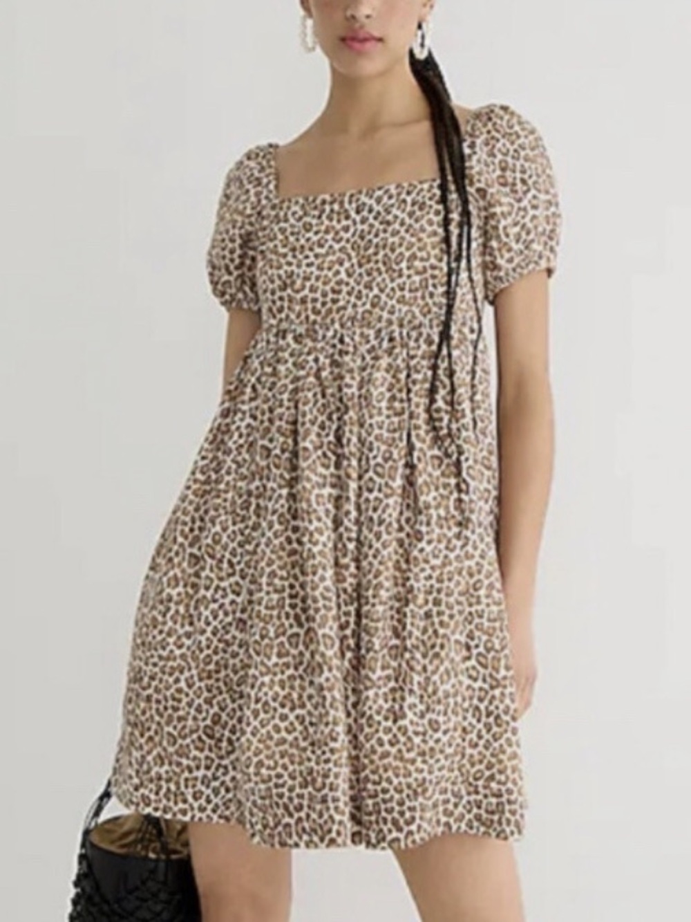 J.CREW Linen-cupro mini dress in leopard